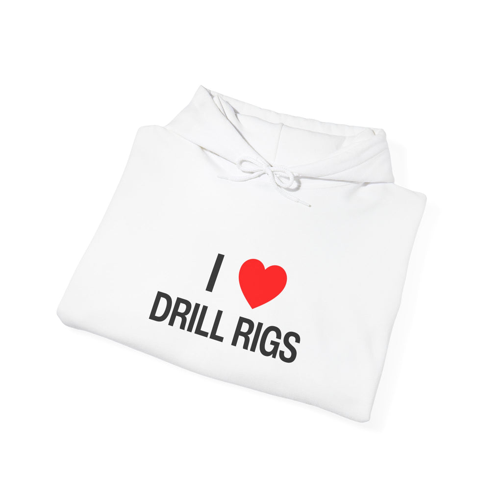 I Heart Drill Rigs Construction Funny Unisex Heavy Blend™ Hooded Sweatshirt
