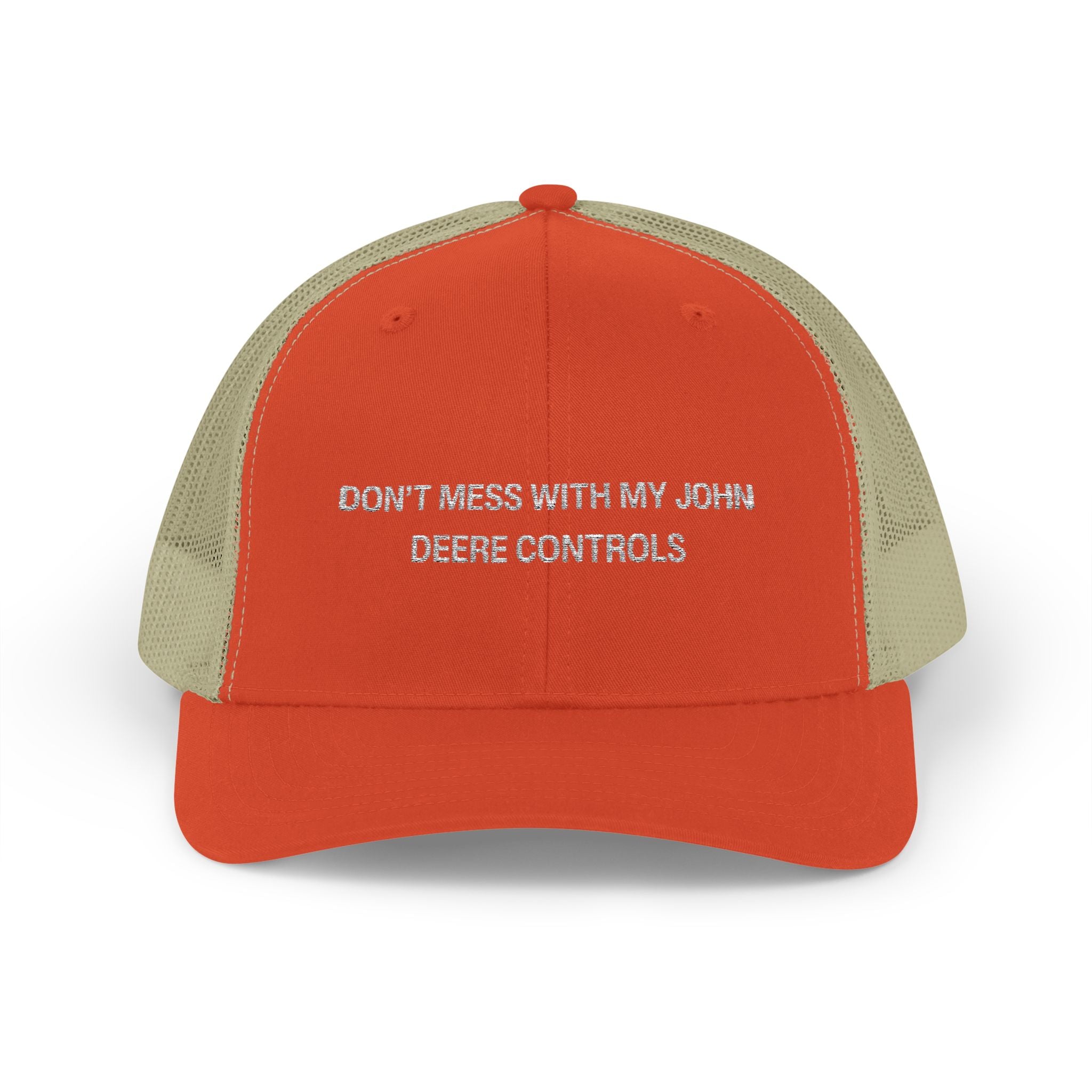 Don't Mess With My John Deere Controls Snapback Trucker Cap