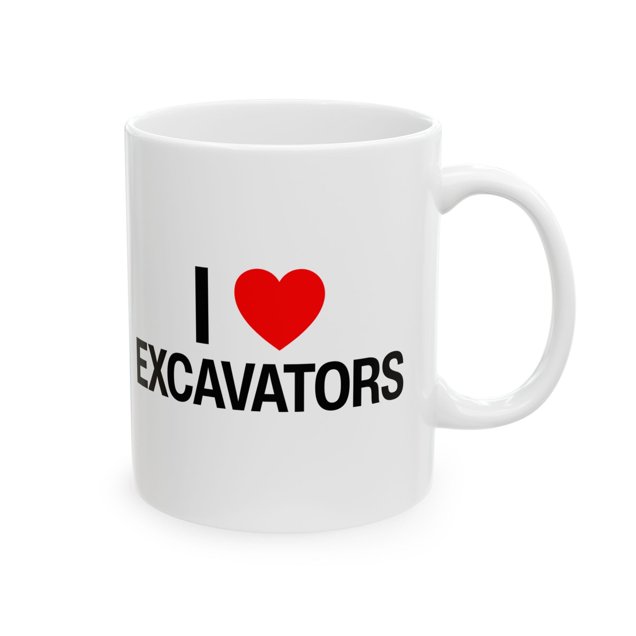 I Heart Excavators Ceramic Mug, (11oz, 15oz)