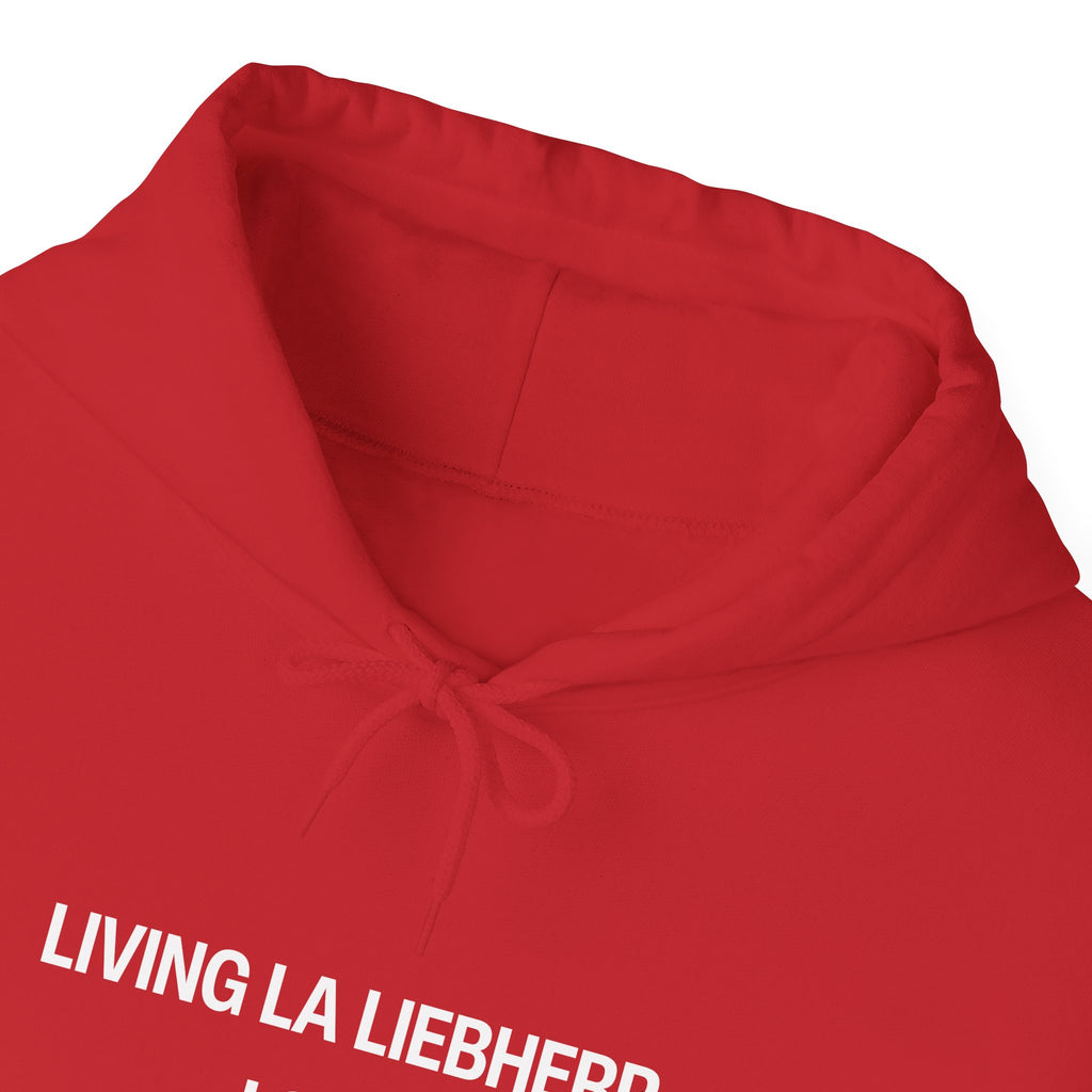 Living La Liebherr Loca Construction Funny Unisex Heavy Blend™ Hooded Sweatshirt